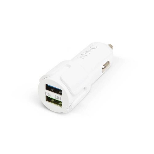 Autós szivargyújtó adapter 2 USB aljzattal - 2,4 A - Fehér