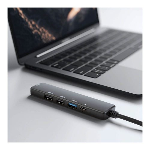 Multifunkciós USB Hub - HDMI + Type-C 3.0 100 W - fekete