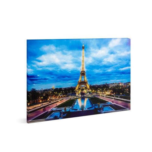 LED-es fali hangulatkép - "Eiffel torony" -  2 x AA, 38 x 48 cm