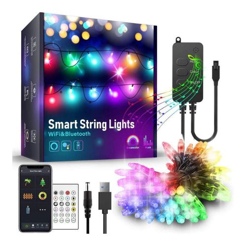 Smart fényfüzér - USB - 50 RGB LED - 5 m - Wi-Fi, Bluetooth