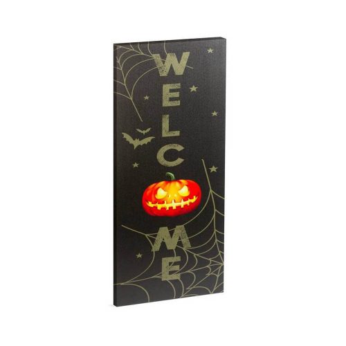 Halloween-i LED-es hangulatkép - fali akasztóval, 2 x AA, 30 x 70 cm