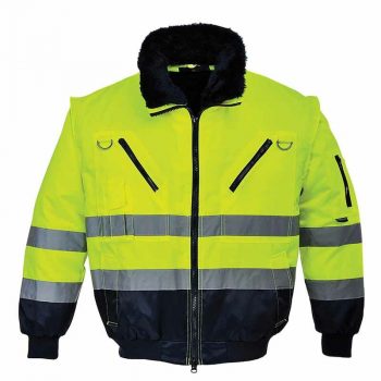 Portwest Hi-Vis Bomber Jacket - Yellow/Black - Large (C466YBRL)